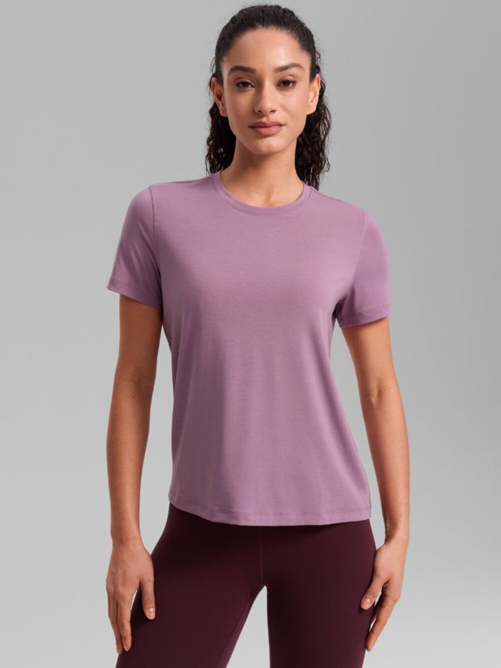 Quick Dry Crewneck Hip Length Short Sleeve